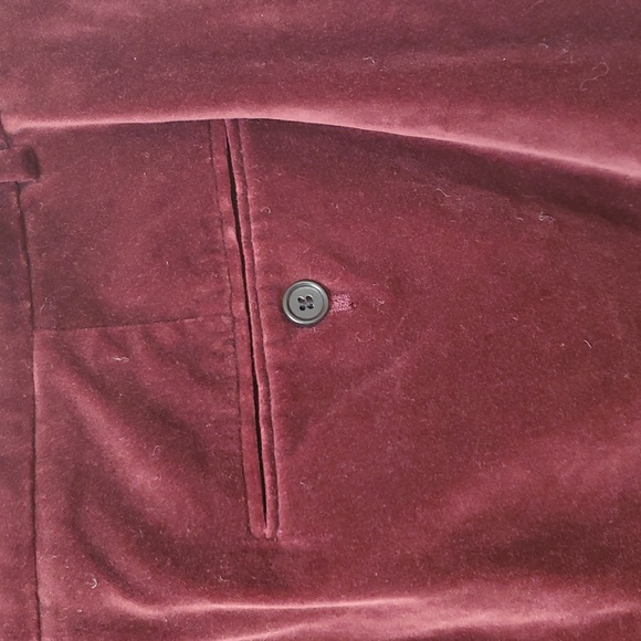 Ann Taylor Maroon Velvet Flare Pants Size 12 - Picture 7 of 8
